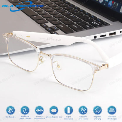 Ola Esporte Bluetooth Smart Glasses Automatic Adjustment AI Voice Music Eyewear Waterproof Call Eyeglass For Anti-blue Light New