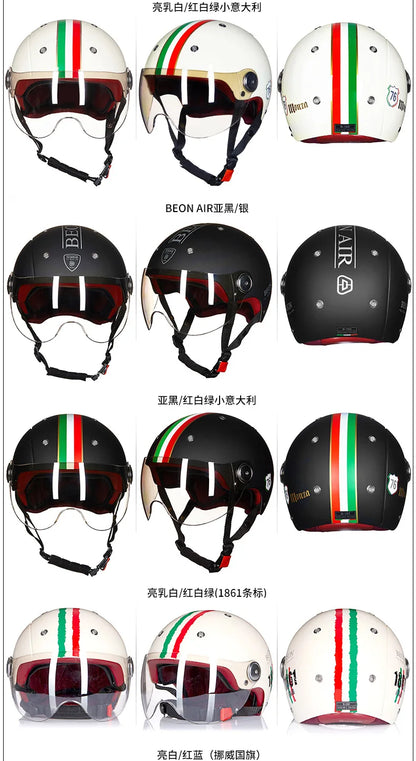 BEON Motorcycle Helmet for Adult and Child All Seasons Electric Vehicle Half Helmet Summer Sun Protection Helmet Motorcycle