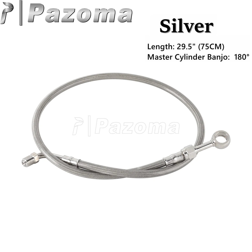Motorcycle Hydraulic Banjo Braided Line Steel Brake Hose Cable For Harley Softail Slim Breakout Deluxe Street Bob Fat Boy 18-23