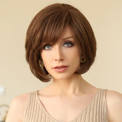 Hand-Tied Lace Front Wig Ombre Blonde Remy 100% Human Hair Wigs Natural Layered Bob HD Transparent Lace Frontal Hairs for Women