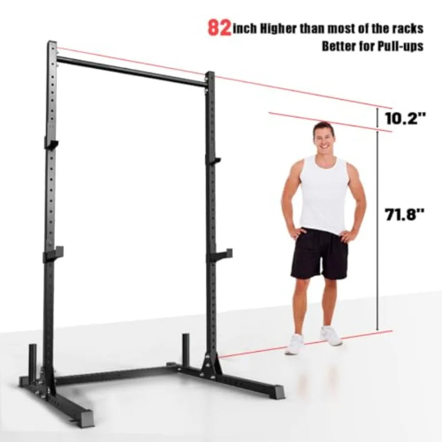Squat Rack Power Rack for Home Gym Use in Weightlifting Bodybuilding and Strength Training with 800lb Weight Capacity for Safe