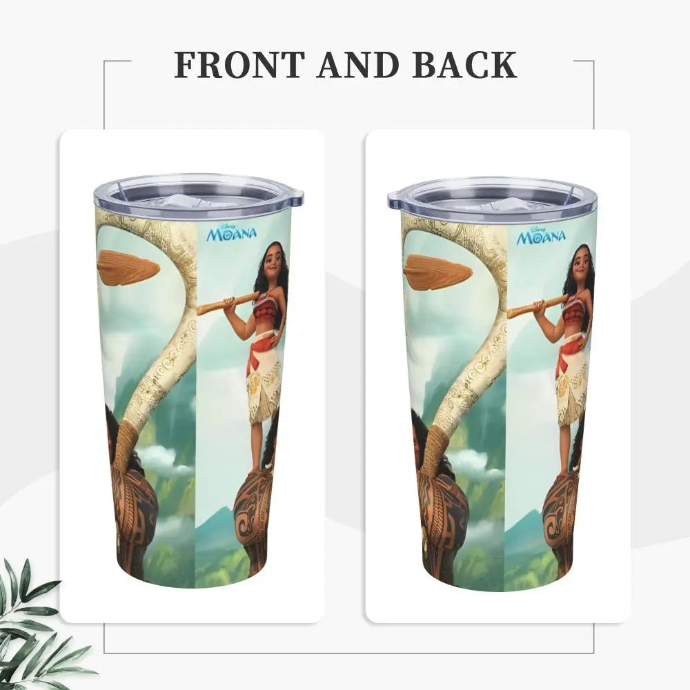 Moana and Pua Cartoon Movie Insulated Tumbler with Straws Stainless Steel Coffee Mugs Double Wall Car Bottle Cups 20oz