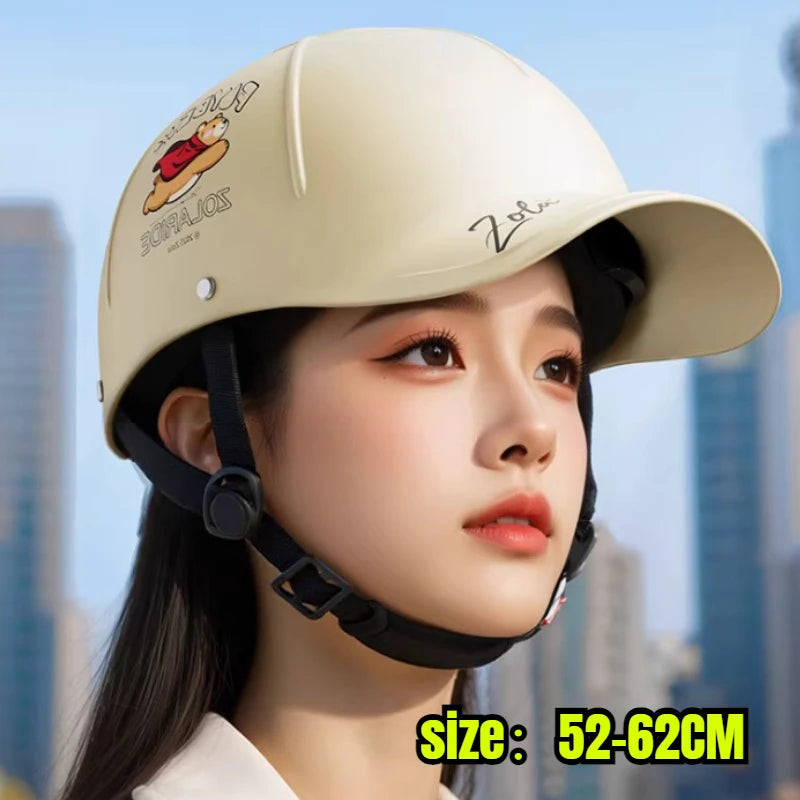 Breathable Summer Motorcycle Helmet 3C Certified Lightweight Baseball Cap Style Unisex Half Helmet