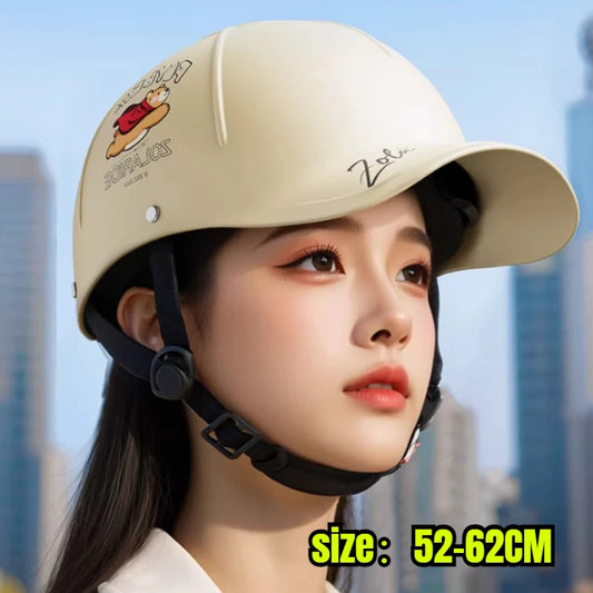 Breathable Summer Motorcycle Helmet 3C Certified Lightweight Baseball Cap Style Unisex Half Helmet