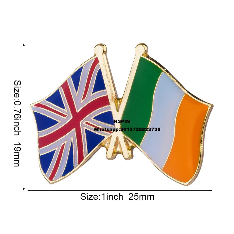 10pcs a lot U.S.A & Progress Pride Friendship Flag Metal Lapel Pin Flag Pin Badge