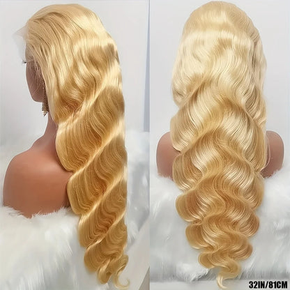 13x4 13x6 Body Wave Blonde Lace Front Wig 613 Human Hair Pre Plucked 250% Density HD Transparent Lace Frontal Wig 100% Human Wig