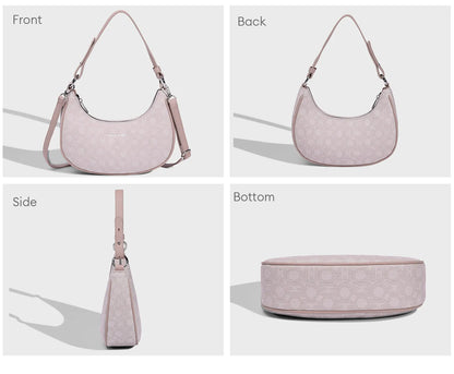 David Jones Multifunctional Women's Leather Underarm Bag Autumn Summer Trendy Crescent Bag Fashion Luxury Vintage Shoulder Bag