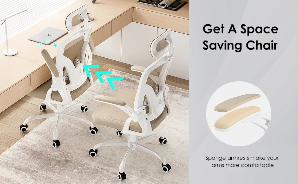 Ergonomic Office Chair, Home Office Desk Chair with Headrest, High Back Computer Chair