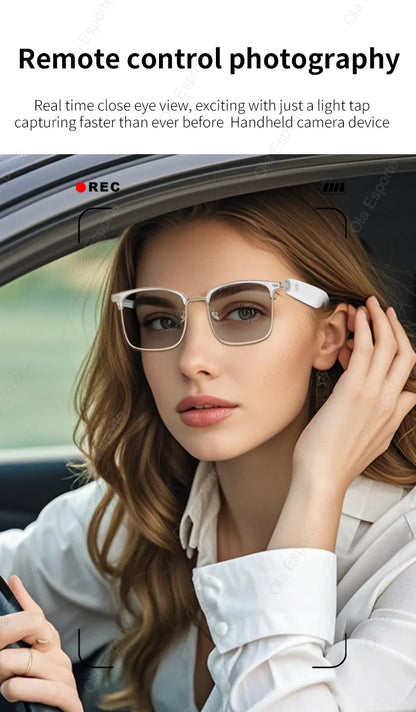 Ola Esporte Bluetooth Smart Glasses Automatic Adjustment AI Voice Music Eyewear Waterproof Call Eyeglass For Anti-blue Light New