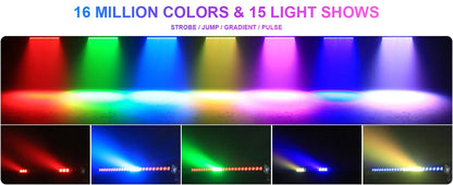 Fieryzeal 4PCS 120W Waterproof Wall Washer Lights IP65 24LEDs RGB Wall Wash Light Bar for Outdoor Building Wedding Sunlights