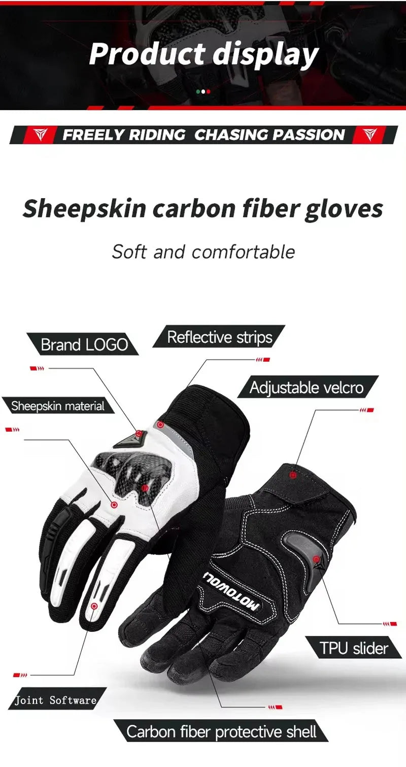 MOTOWOLF Motorcyclist Man Racing Sports Gloves Accessories Windproof Resistant All-Weather Motorcycle Gear Luvas for Men/Women