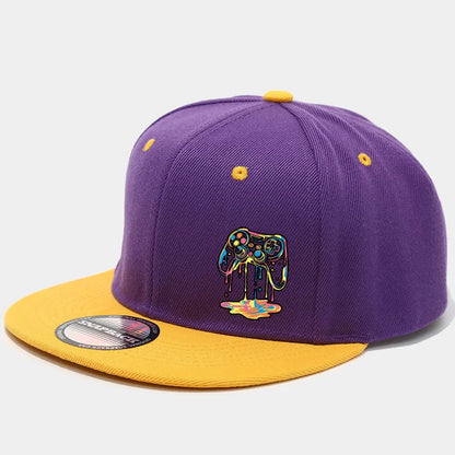 1PC two-color block hip-hop cap for men and women, American casual and versatile flat-brimmed baseball cap