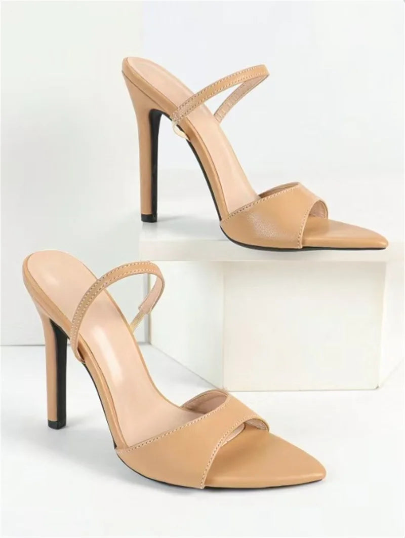 Liyke Sexy Slingback Sandals Women 2025 Summer Fashion Open Toe Slip On Back Strap Designer High Heels Party Dress Shoes Size 43