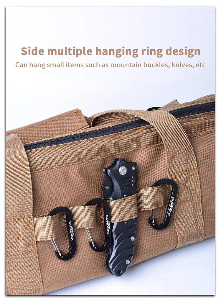 Camping tool storage bag,large-capacity tool kit, can be hung with a climbing buckle, high toe nail,Five colors to choose from