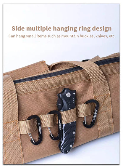 Camping tool storage bag,large-capacity tool kit, can be hung with a climbing buckle, high toe nail,Five colors to choose from