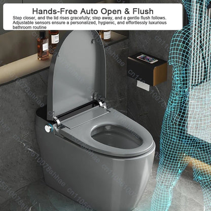 Smart Toilet Intelligent Bidet Seat with Heated Seat Foam Shield Automatic Lid  Self-Cleaning No Water Pressure Limit One Piece