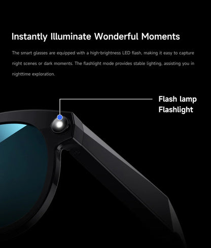 New Smart Glasses Men 8MP Camera WiFi Bluetooth Touch Control IP65 Waterproof AI Translation Noise Cancelling AI Glasses Women