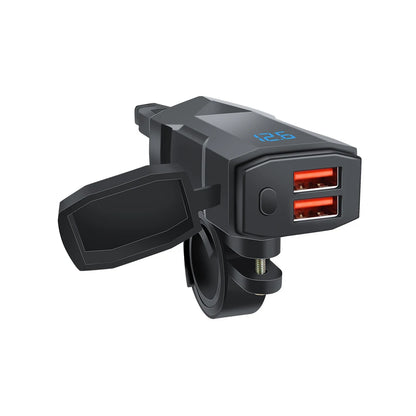 60W Motorcycle USB Fast Charger PD QC3.0 Power Supply Adapter Handlebar Dual USB Socket Waterproof with Switch Voltmeter