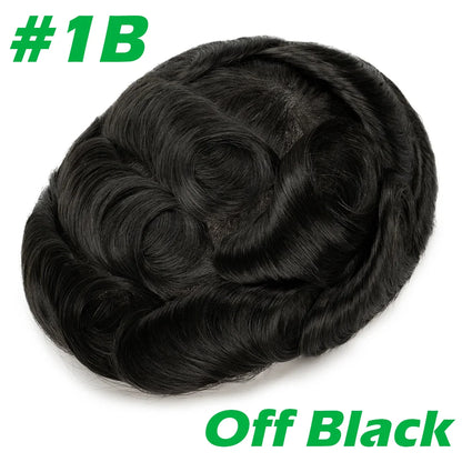 Men Toupee 0.06mm Thin Skin Natural Hairline Men's Capillary Prothesis Toupee Men Wigs Male Wig Hair System 100% Human Hair