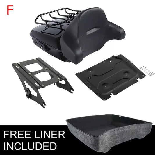 Motorcycle Chopped Trunk Backrest Rack For Harley Touring Road King Road Glide Street Glide 2014-2025