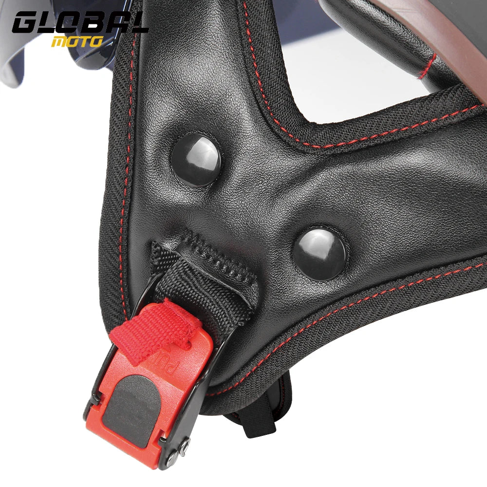 DOT Certification Motorcycle Helmet Retro Motocross Half Helmet Open Face Scooter Biker Sunshade Lens Summer Moto Men Helmet