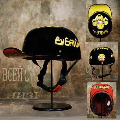 Baseball Cap Motorcycle Helmet Street Touring Half Helmet For Bike Cruiser Chopper Moped Scooter DOT Approved Moto Helmet