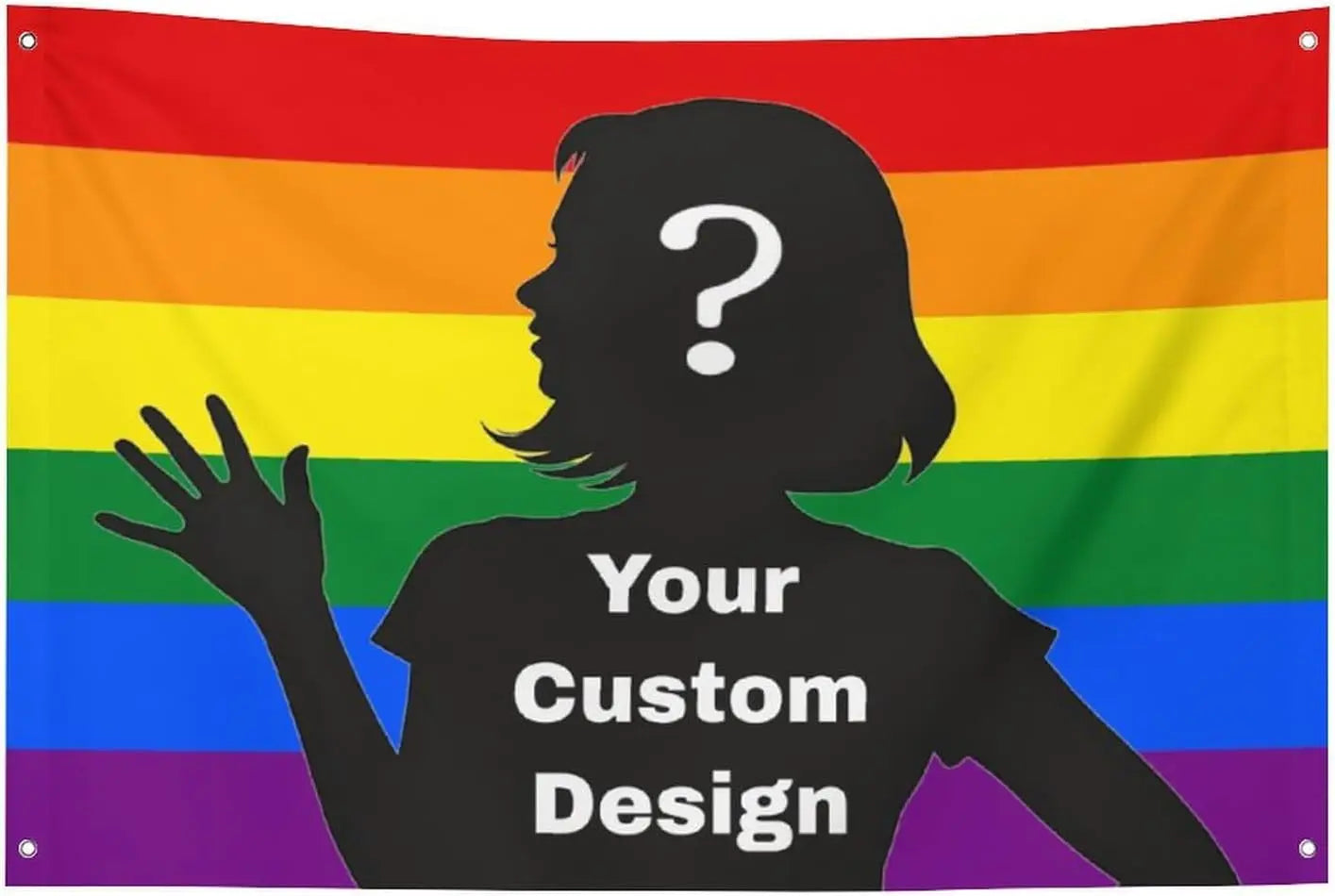 Custom Personalized Rainbow Lgbt Pride Flag, Design Your Photo for Christmas Decor Party University Dorm Bedrooms 3x5 with 4G