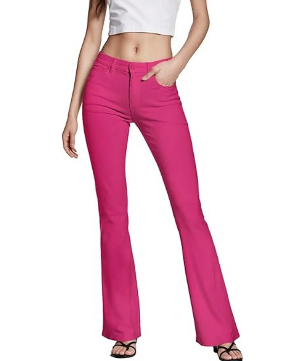 Women Flare Pants Dress With Pockets Stretch Pencil Bootcut Bell Bottom Trousers Flared Jeans Work Casual