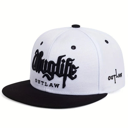 1pc Thug Life Embroidered Fashion Snapback Cap, Outdoor Sports Baseball Cap For Men And Women
