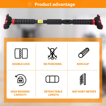 Pull Up Bar for Doorway Chin Up Bar with No Screws Wall Mount Non Slip Strength Training Pullup Bar Adjustable Pull Up Bar