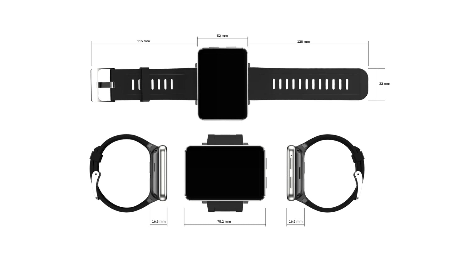 DM100 4G LTE Smart Watch 3GB RAM 32GB ROM 5MP Camera IPS 2700mah Battery 2.86 inch Screen Fitness Sports Sim Card Smartwatch Men