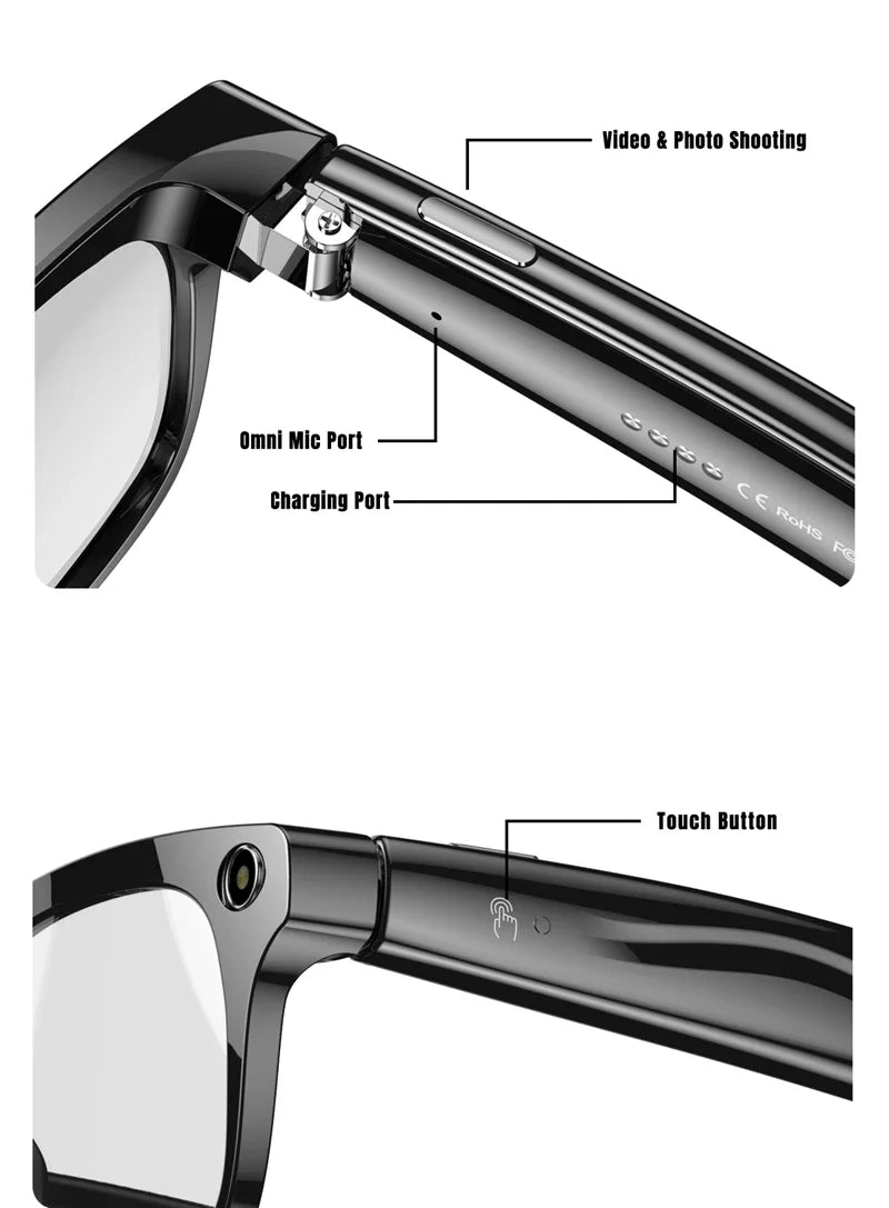 Xiaomi AI Smart Glasses 8K HD Photochromic Multifunction Translate Camera Glasse Bluetooth Calling Voice Assistant Music Player