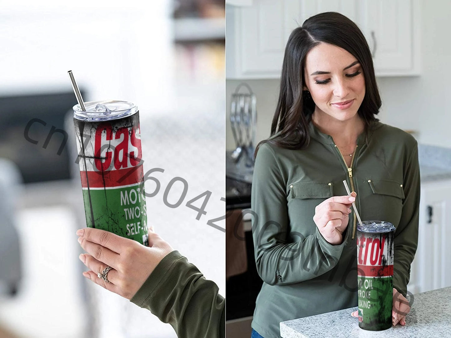 20Oz Motor Oil Stainless Steel Vacuum Double Wall Insulated Tumbler with Straw and Lid Cold Hot Drink Coffee Mug Engineer Gifts