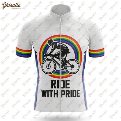 Team Ride with Pride Cycling Jersey Set, Road Bike Equipment, Men's Cycling Shirt, Quick Dry Bicycle Clothes, New