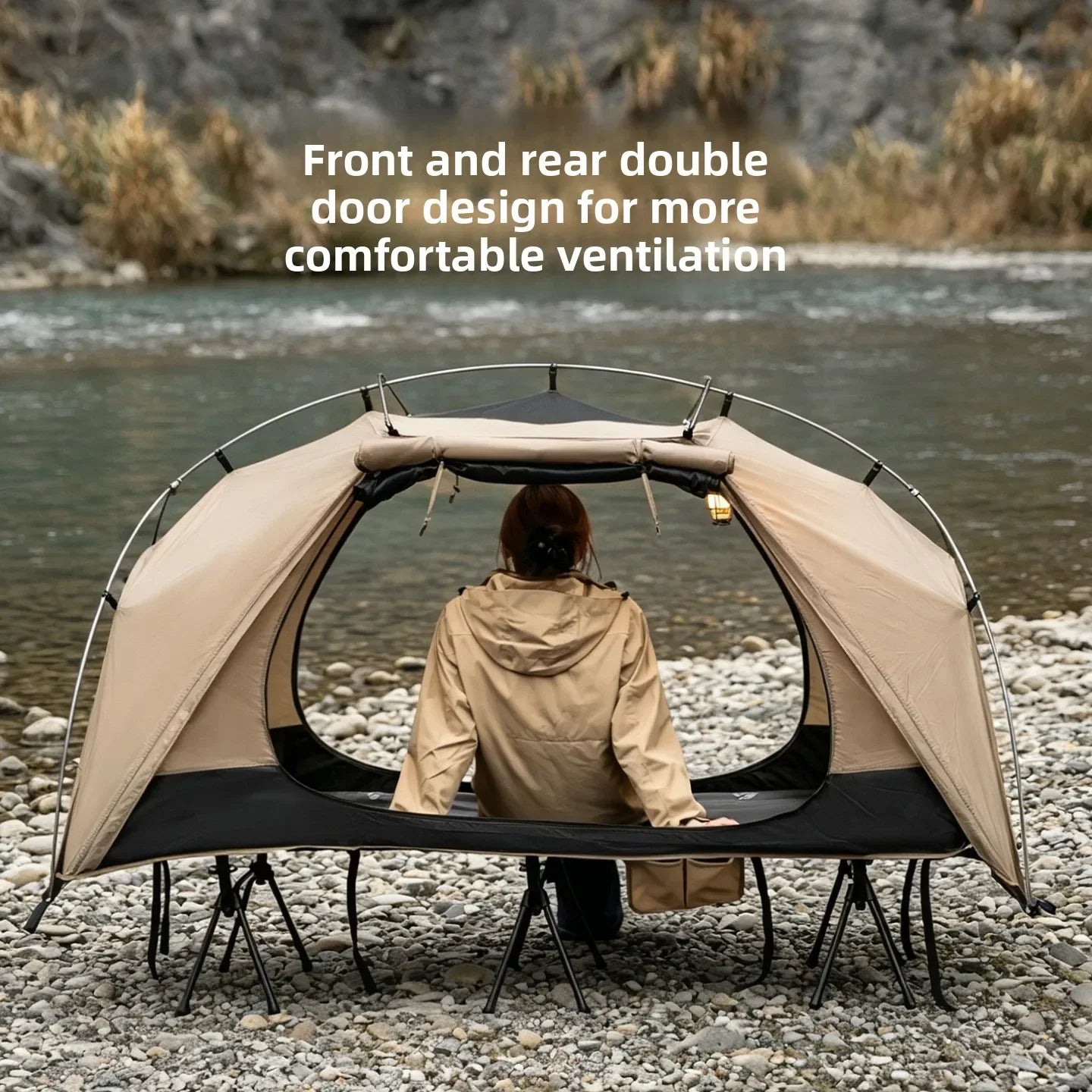 MOUNTAINHIKER 2026 Camp Bed Tent Single Outdoor Waterproof Multi-purpose Leisure Rainproof Camping Tent for Hiking And Travel