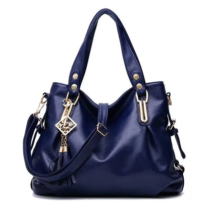 PU Fashion Large Capacity Women's Tote Bag, Single Shoulder Bag with Frill Decoration, Multi-pocket Design