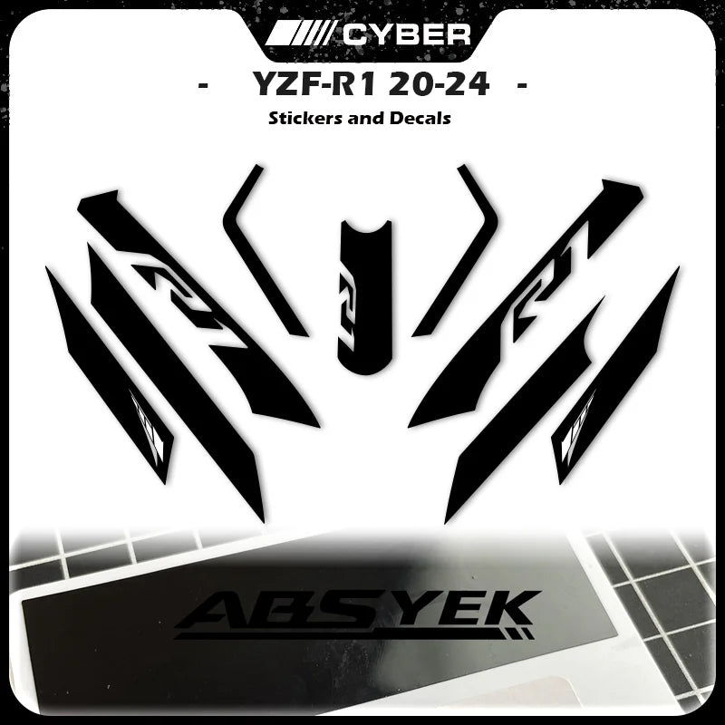 Fairing Shell Sticker Decal Hollow Line Design Front Full Vehicle Sticker All Logos For YAMAHA YZFR1 YZF-1000 R1 2020-2023