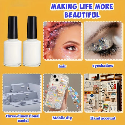 Body & Face Glitter Adhesive Gel Makeup-Waterproof Long-Lasting Glitter Primer for Sparkling Tattoos gel,Body Art for Parties