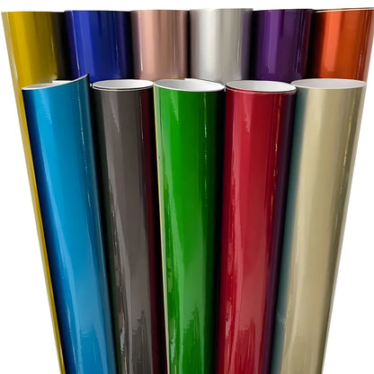 Ultra Glossy Red Metallic Car Vinyl Wrap Film Wrapping Foil Car Sticker Decal For Motor Computer Furniture Auto Graphic