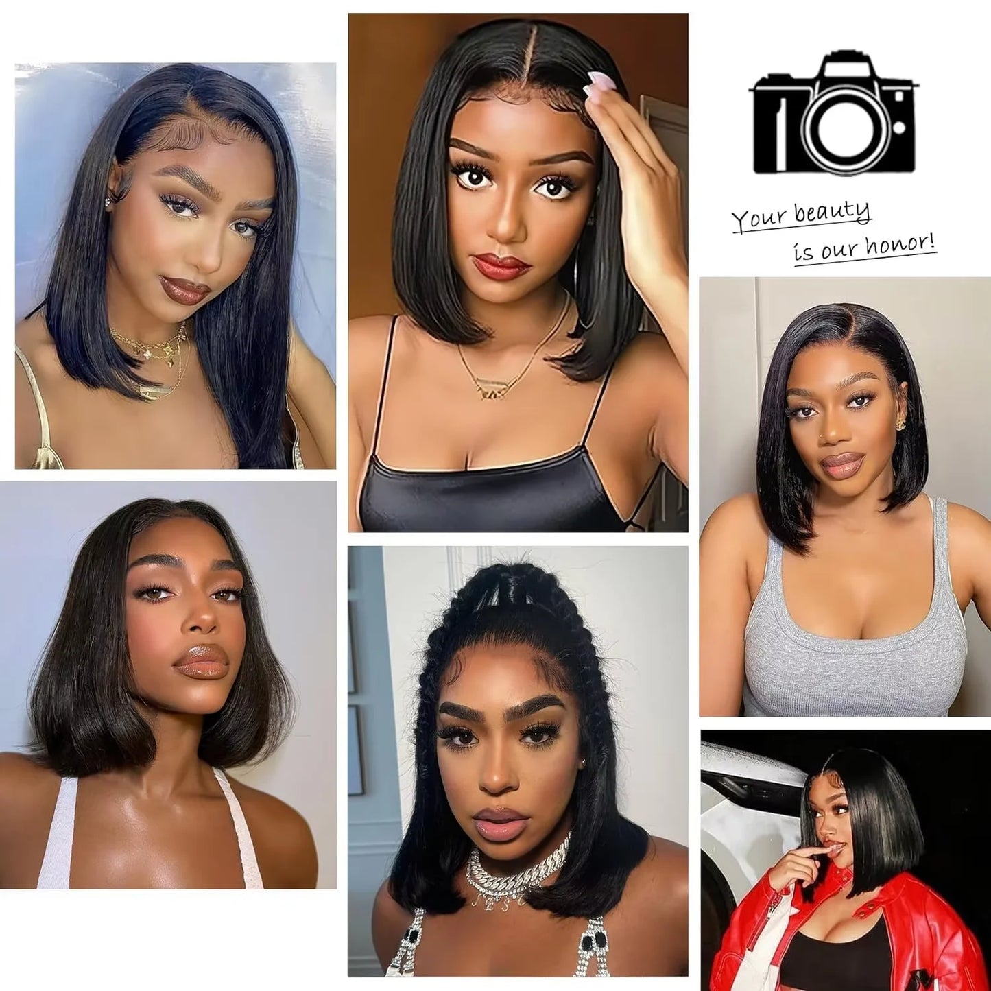 200Density Straight Short Bob 5x5 HD Lace Front Human Hair Wigs 4x4 Lace Closure Wig Brazilian Black Wig For Women Cheap On Sale