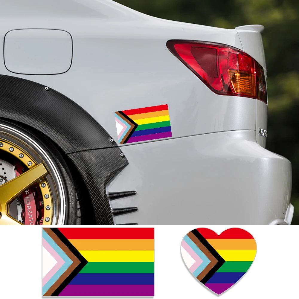 Rainbow Flag Car Sticker Tuning Accessories Window Bumper Funny Body Styling Intersex Inclusive Pride LGBT PVC  Waterproof Vinyl
