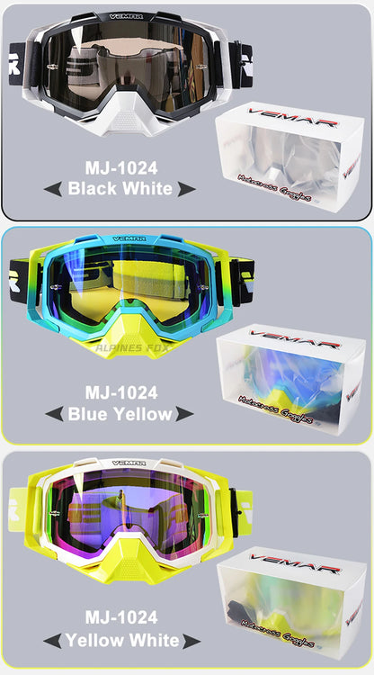 VEMAR Motorcycle Goggles Men Dustproof Motocross Helmet Glasses Skiing Gafas MTB ATV Dirt Bike Moto Sunglasses Outdoor Riding