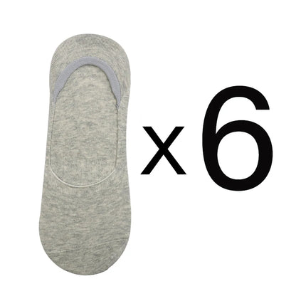 6 Pairs/Lot Men's Bamboo Breathable Invisible Socks Low Cut Casual Cotton Boat Non-Slip No Show High Quality Sock