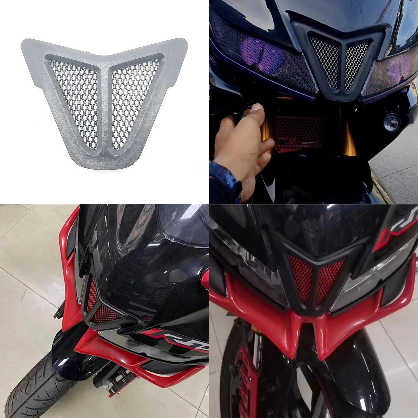 Dirt bike accessories moto decorative air Inlet Head Cover Aluminum Mesh Intake Guard Protector for Yamaha R15-V3 2017-2020