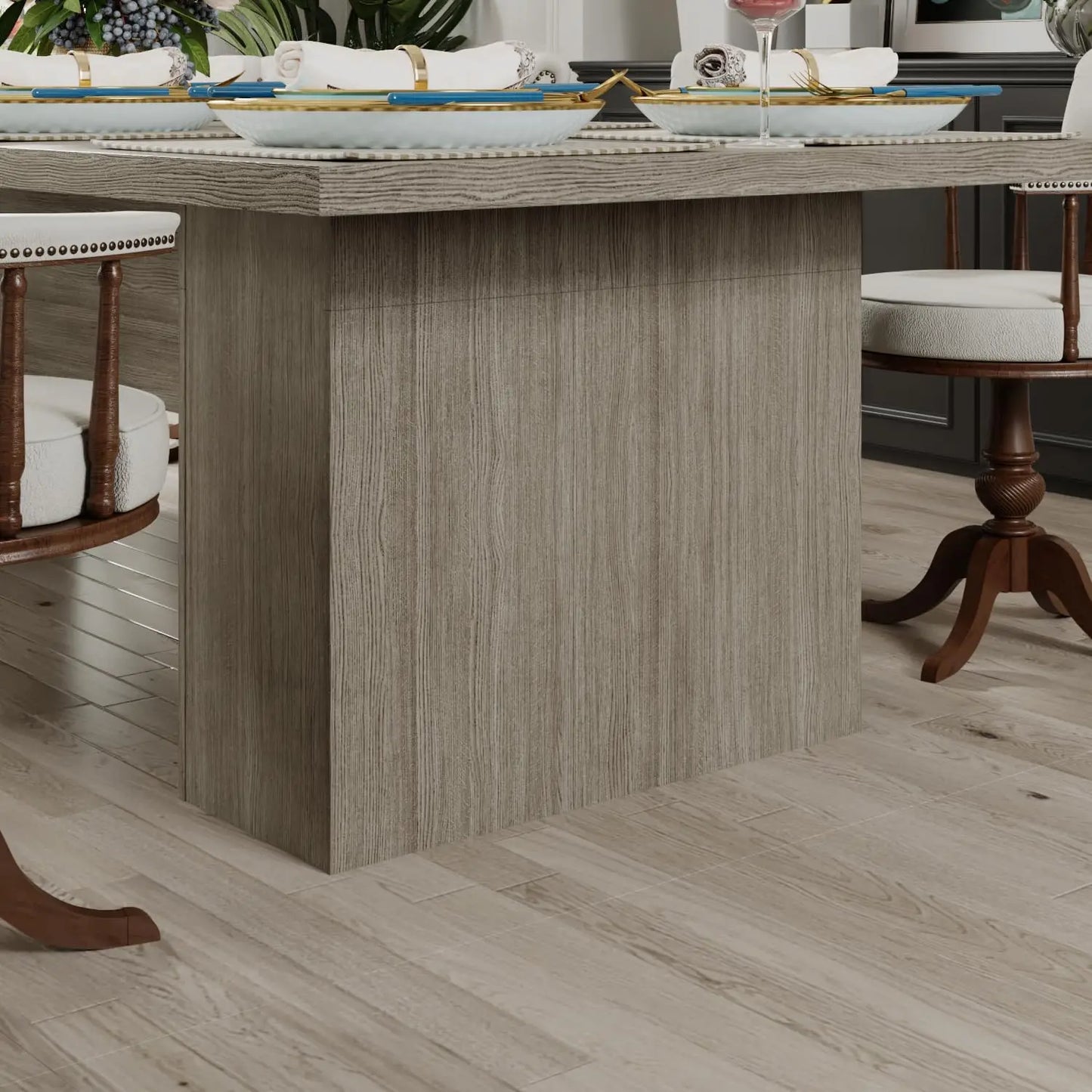 Dining Table for 10-12 People, 118-Inch Rectangular Wood Kitchen Table with Thicken Tabletop, Heavy Duty Office, Customized