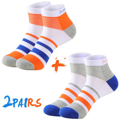 2 Pairs/Lot Running Socks Men Sport Outdoor Casual Cotton Red Stripes Compression Black Colorful Sock Male Gifts 21 Colors