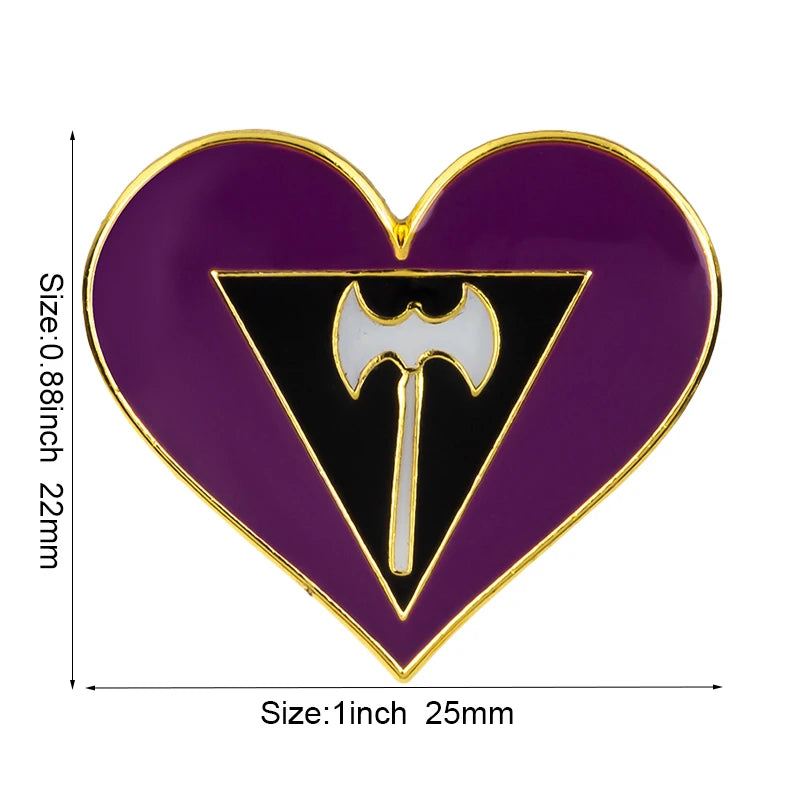10pcs a lot Rainbow Pride Heart Shaped  Badge Symbol Pin Metal Badges Decorative Brooch Pins for Clothes Brooch Jewelry