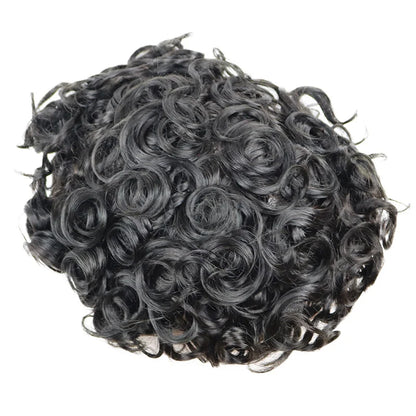26mm Loose Curly 0.06mm Natural Hairline Men Toupee Ultra Thin Skin Full VLoop 1B80 613# Blonde Male Human Hair Prosthesi System