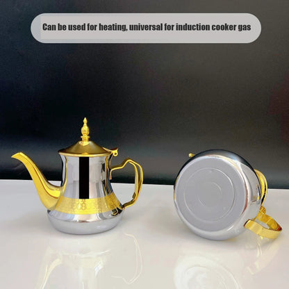 Arabic style stainless steel teapot, Moroccan mint tea pot, Induction cooker gas boiling water kettle,Restaurant Home Tea Kettle