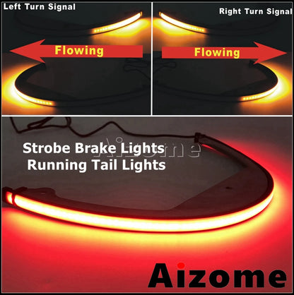 Motorcycle Rear Amber Sequentia Flowing Turn Signal LED Tidy Eliminator Brake Tail Lights For Suzuki Boulevard M109R M90 2006-up